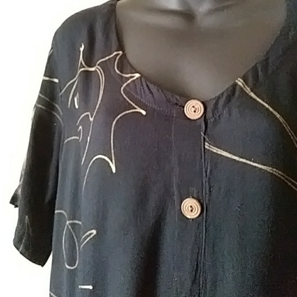 Caribbean Culture handpainted rayon dress-one size - Picture 3 of 6